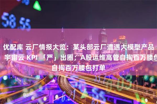 优配库 云厂情报大览：某头部云厂遭遇大模型产品困境；宇宙云 KPI 「严」出圈；A股运维高管自掏百万腰包打单